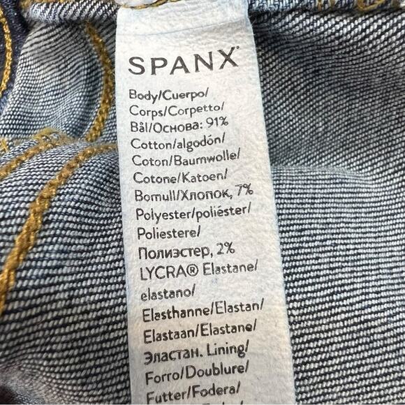 SPANX Dark Wash High Rise Pull-On Skinny Ankle Jeans 1X Petite - Picture 6 of 11